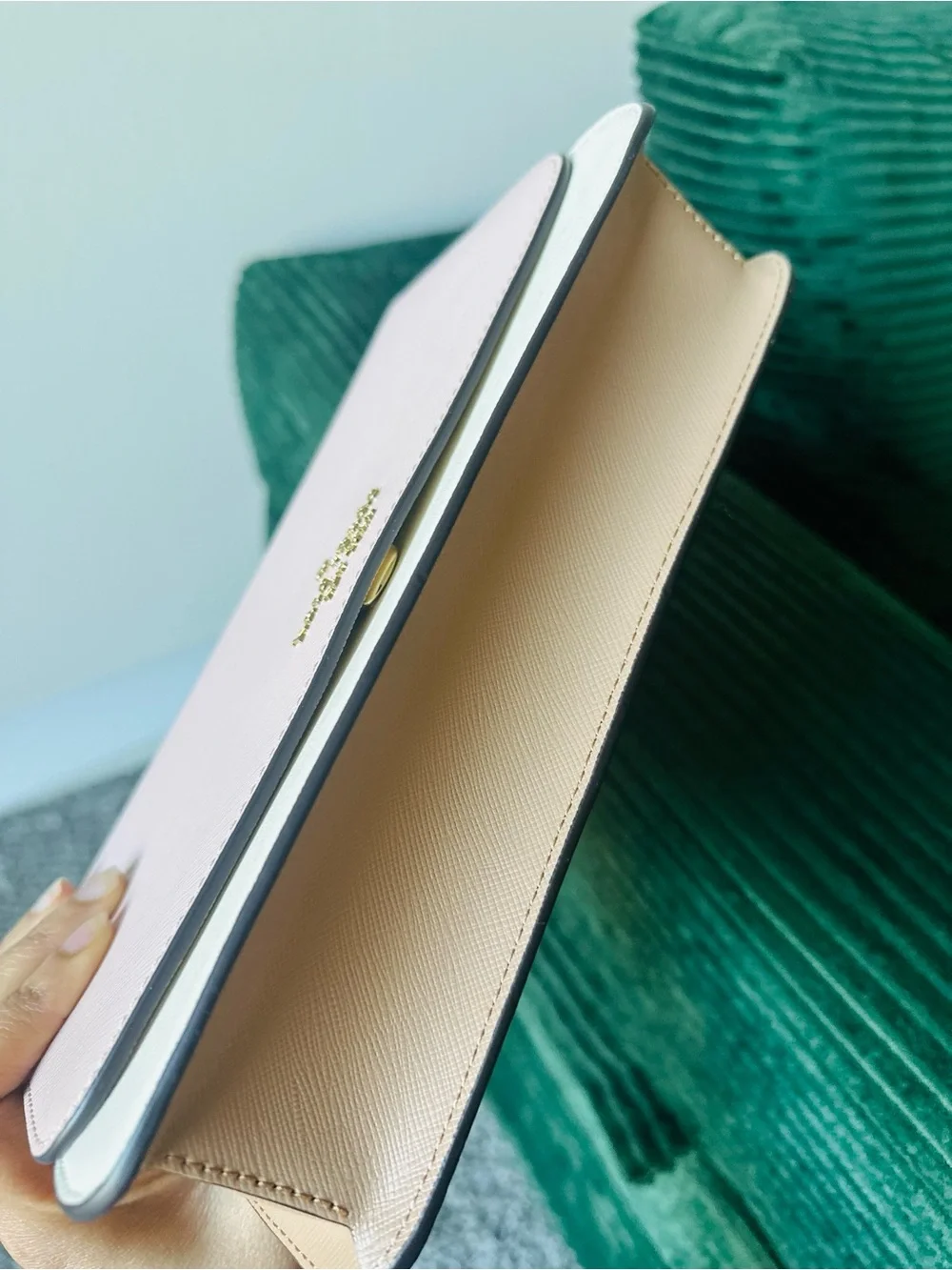 kate spade Pink and Cream Colorblock Crossbody Clutch